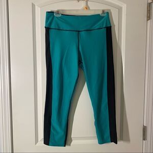 Warrior by Danica Patrick Light Blue and Black Cropped Leggings